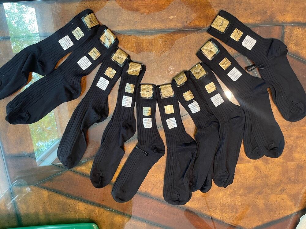 Men's Black Cotton Dress Sock, 10 Pair Shoe Size 11 Or 12 USA Work